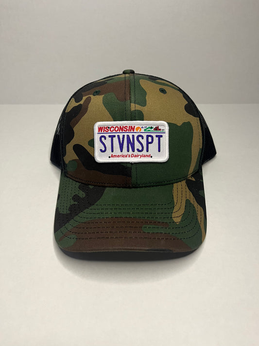 Camo STVNSPT License Plate Hat